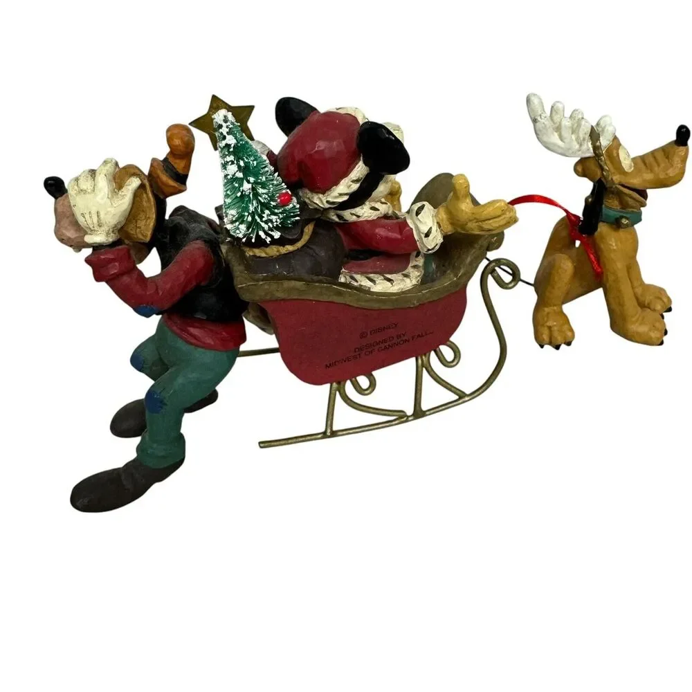 Midwest of Cannon Falls Disney Mickey Mouse Pluto & Goofy Sleigh Ornament - Flaw